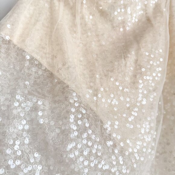 JASON WU Cream Ivory Sheer See Through Sequin Skirt Size 10 - Picture 7 of 7